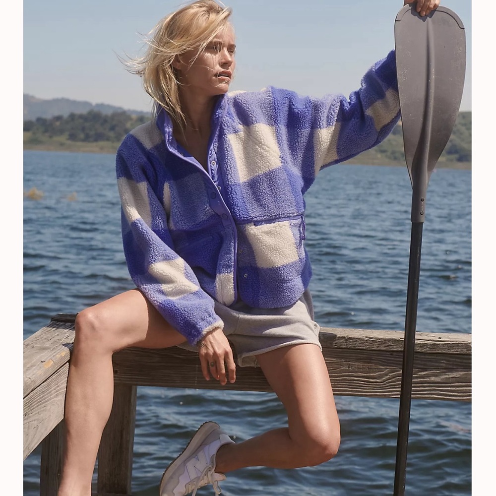 Free People Hit the Slopes Printed Fleece Jacket